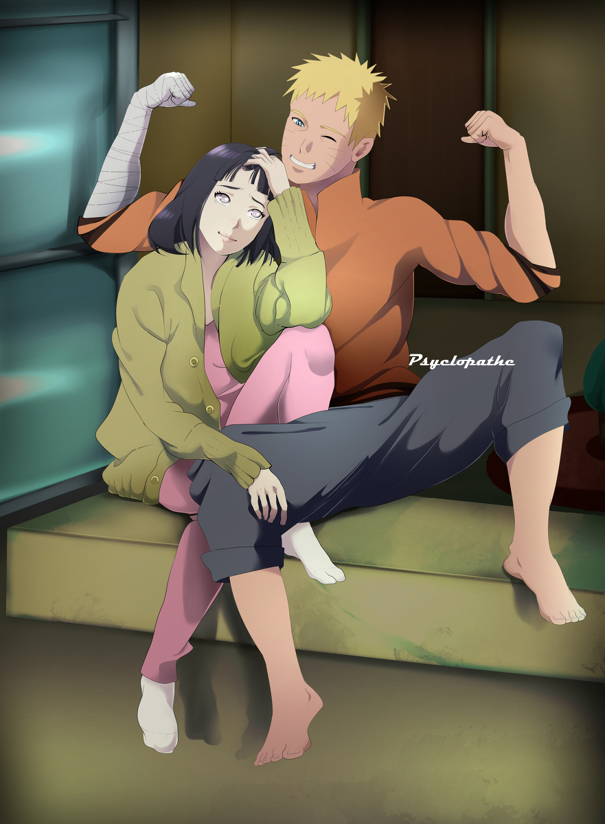 This is a pixiv picture whose title is naruhina and sasusaku.