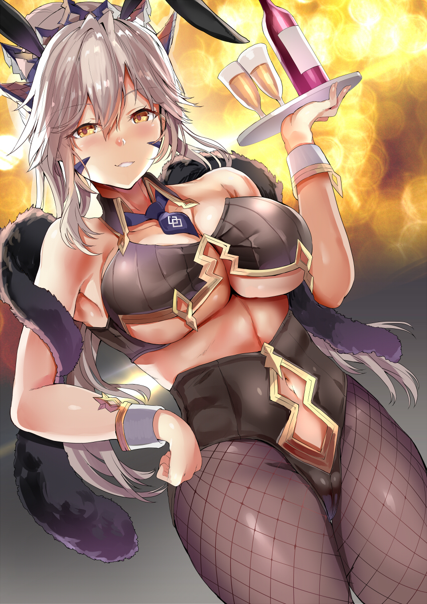 This is a pixiv picture whose title is バニー下乳上.