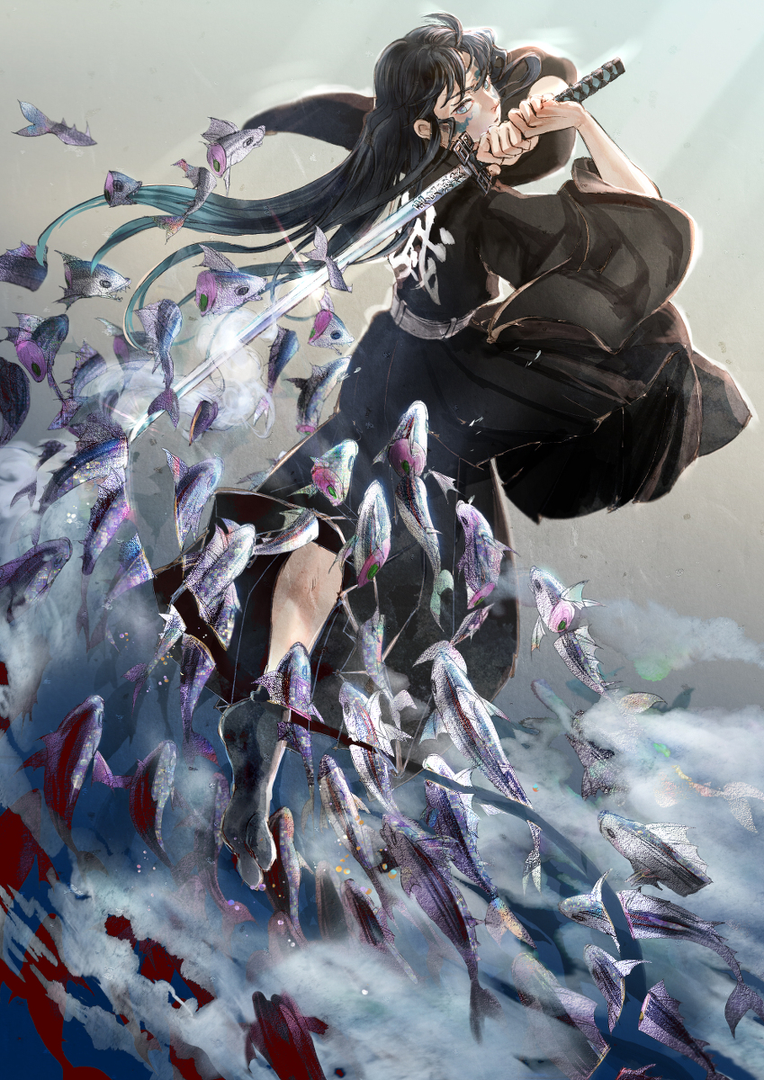 This is a pixiv picture whose title is 霞柱.