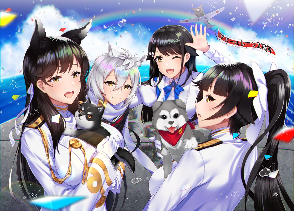 This is a pixiv picture whose title is アズールレーン2周年.