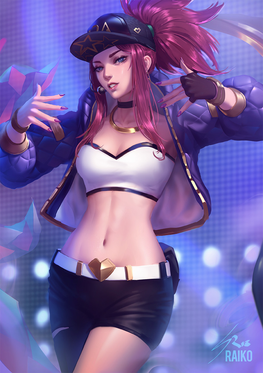 This is a pixiv picture whose title is K/DA Akali.