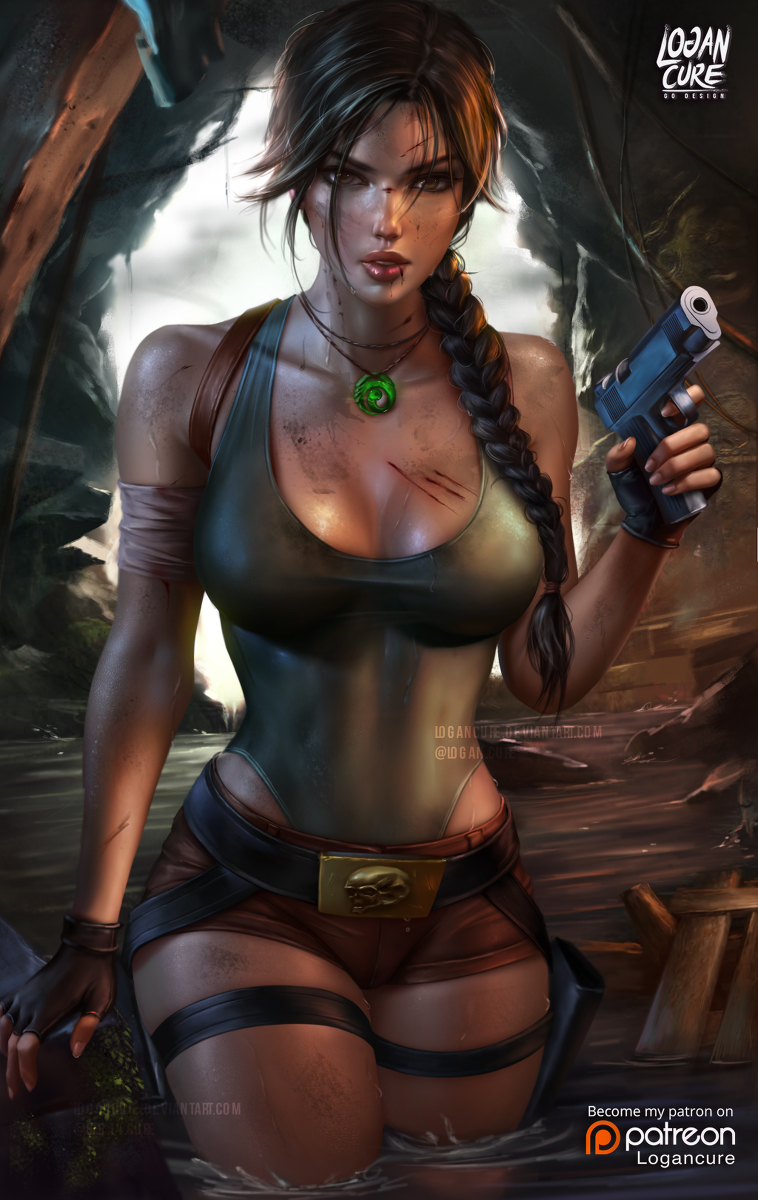 This is a pixiv picture whose title is ララクロフト (トゥームレイダー)  Lara Croft.