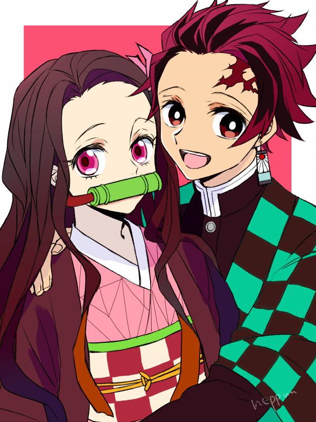 This is a pixiv picture whose title is 竈門兄妹.