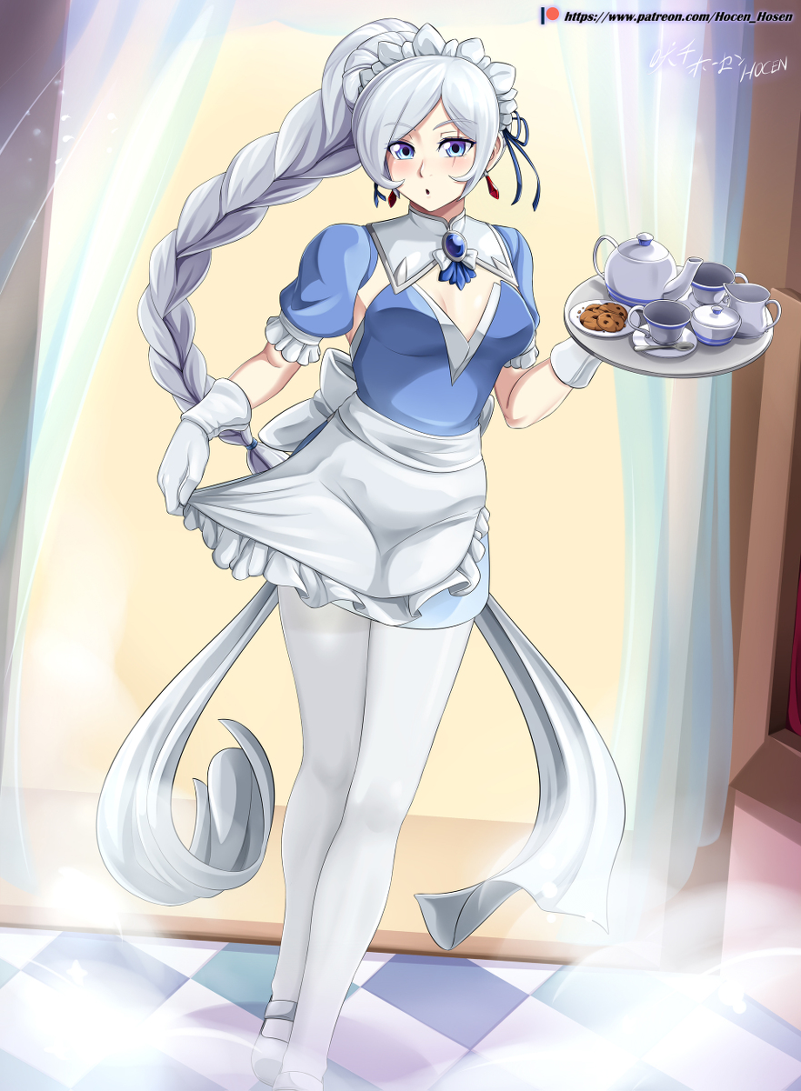 This is a pixiv picture whose title is RWBY - Weiss Maid.