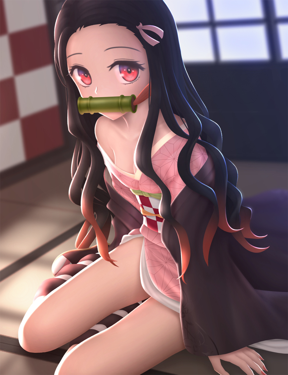 This is a pixiv picture whose title is 禰豆子.