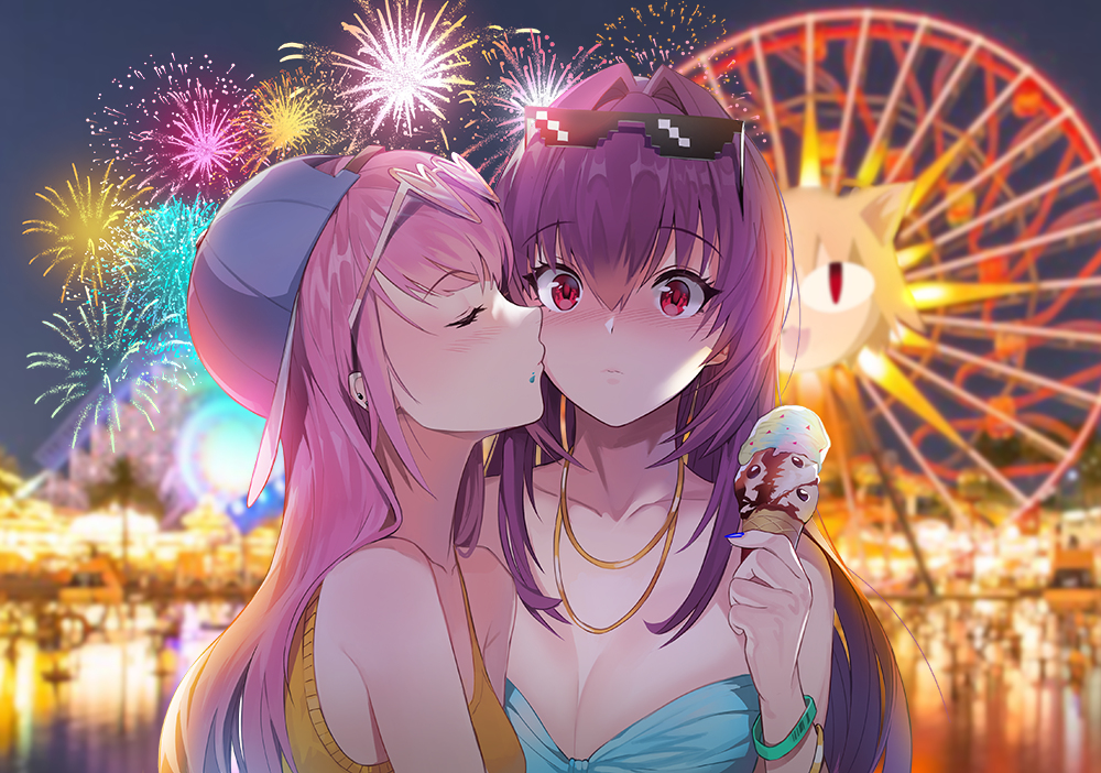 This is a pixiv picture whose title is 遊園地デート💋.