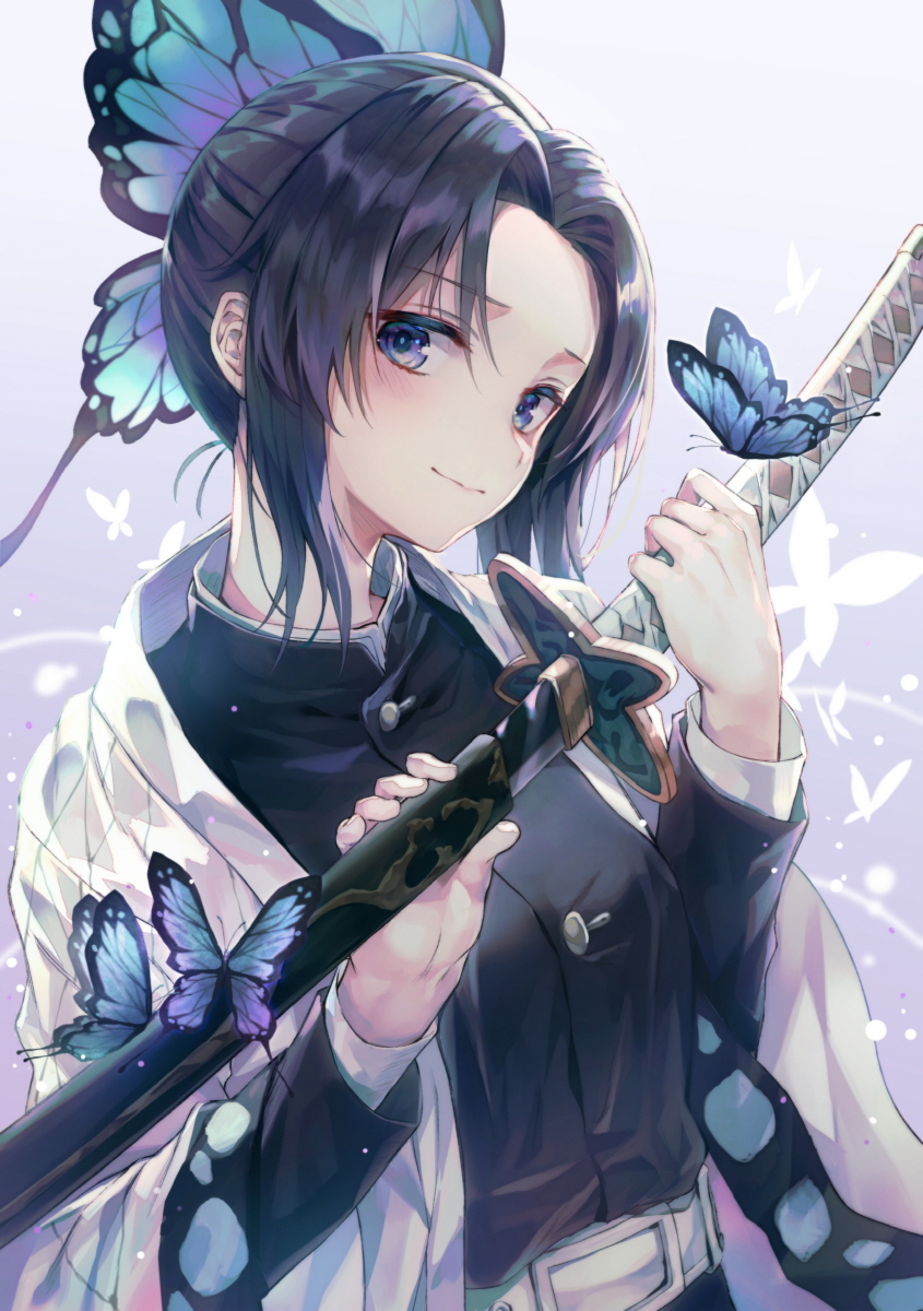 This is a pixiv picture whose title is 胡蝶しのぶ.