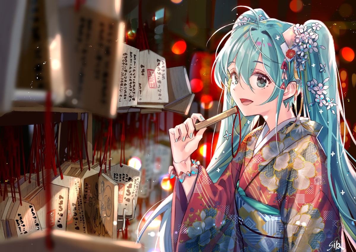 This is a pixiv picture whose title is MIKU × KYOTO.