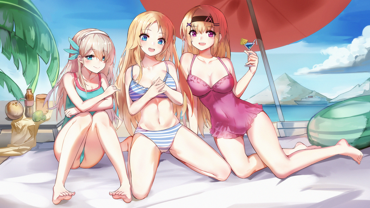 This is a pixiv picture whose title is 咕咕海滩.