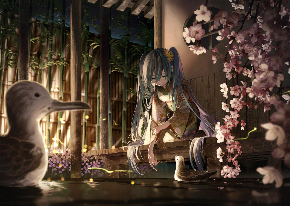 This is a pixiv picture whose title is ある夜の歌.