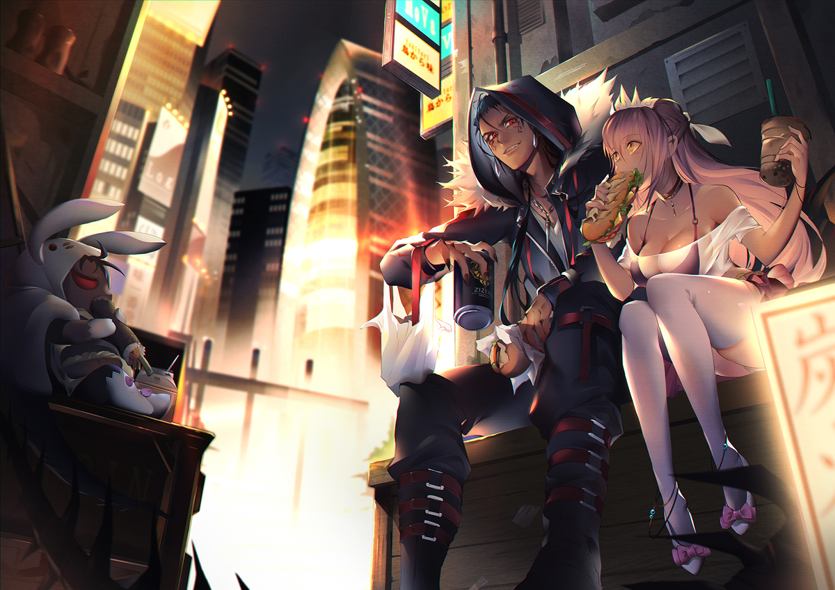This is a pixiv picture whose title is 【FGO】プライベートな２人.
