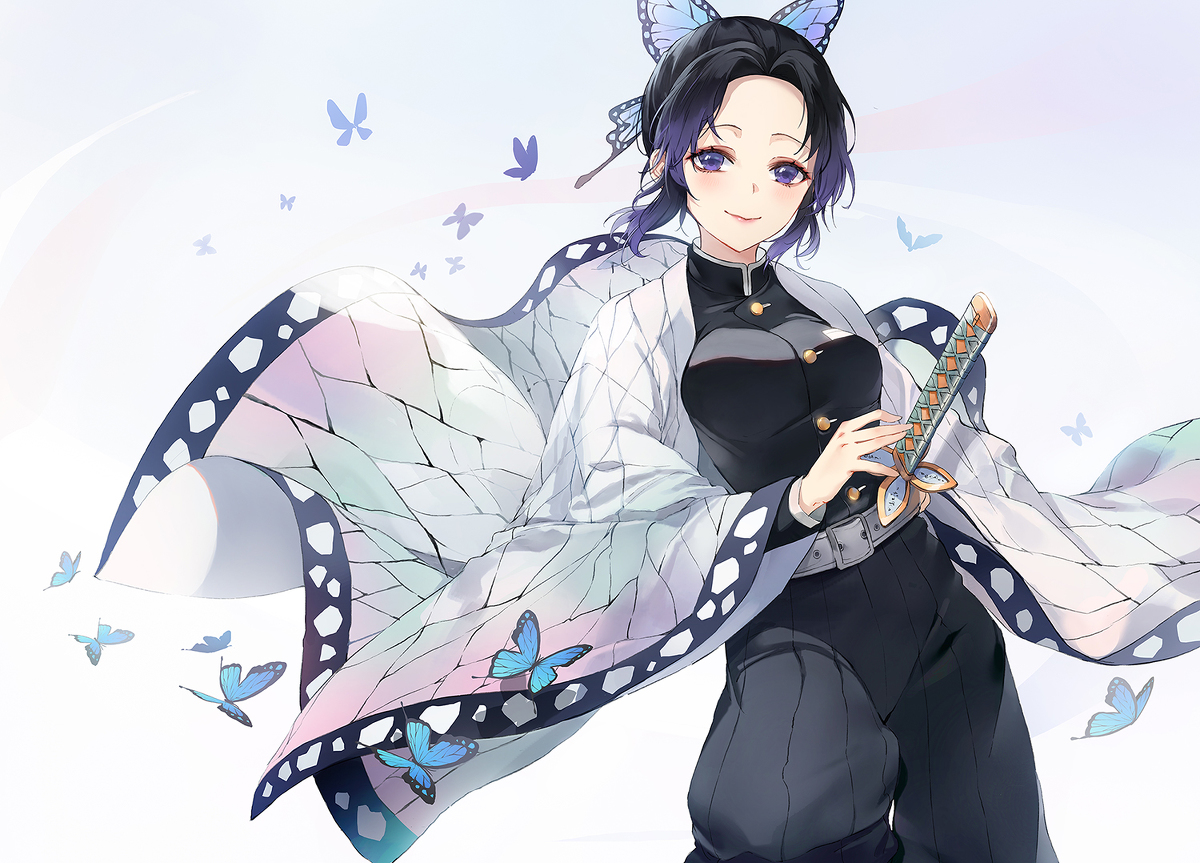 This is a pixiv picture whose title is 胡蝶しのぶ.