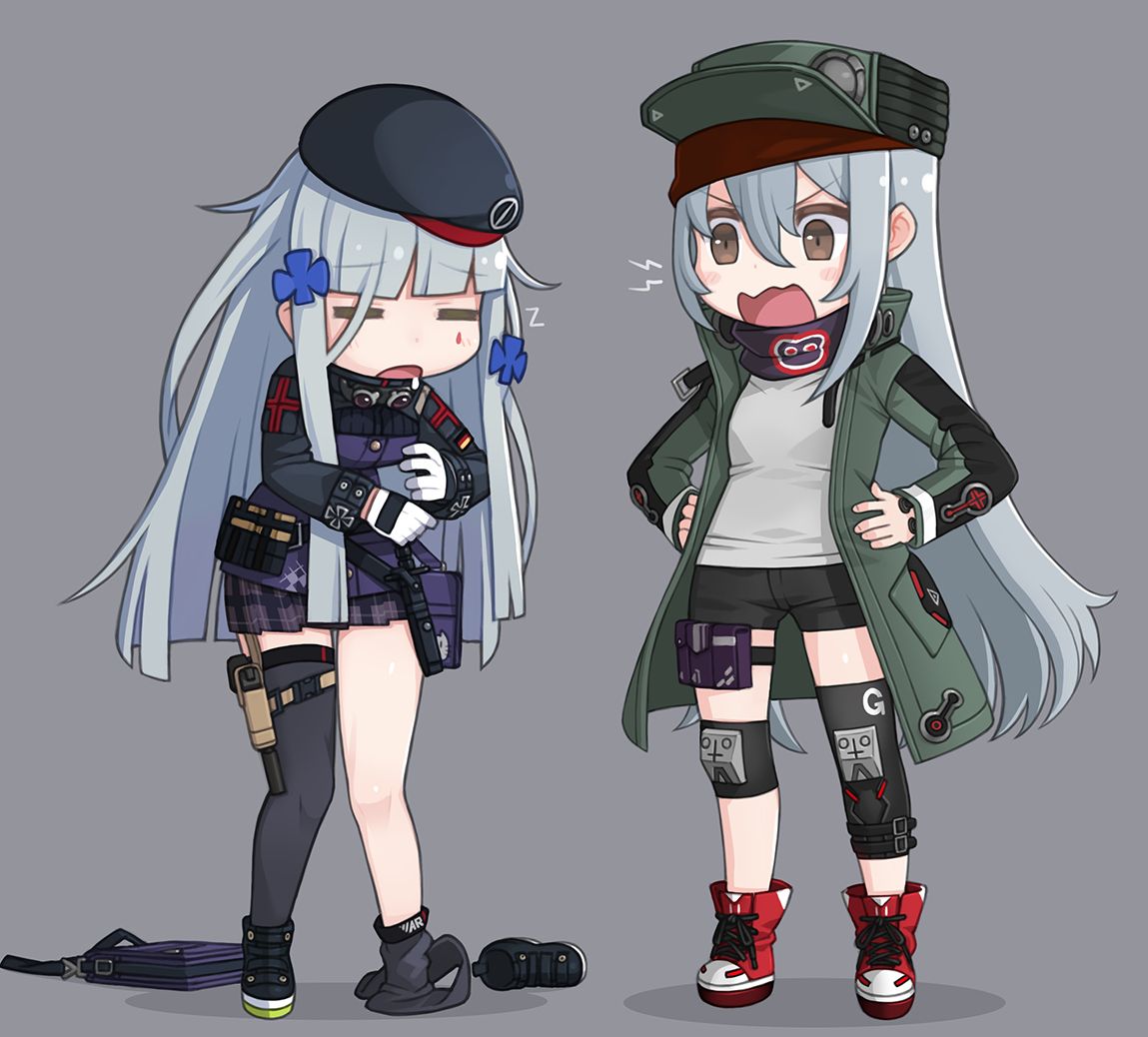 This is a pixiv picture whose title is コアが入れ替わったHK416とG11.