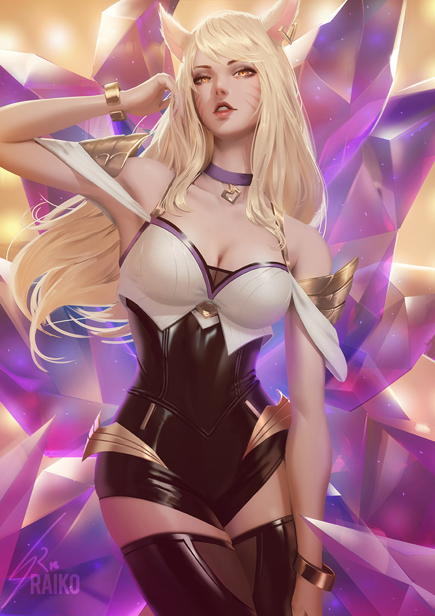 This is a pixiv picture whose title is K/DA Ahri.