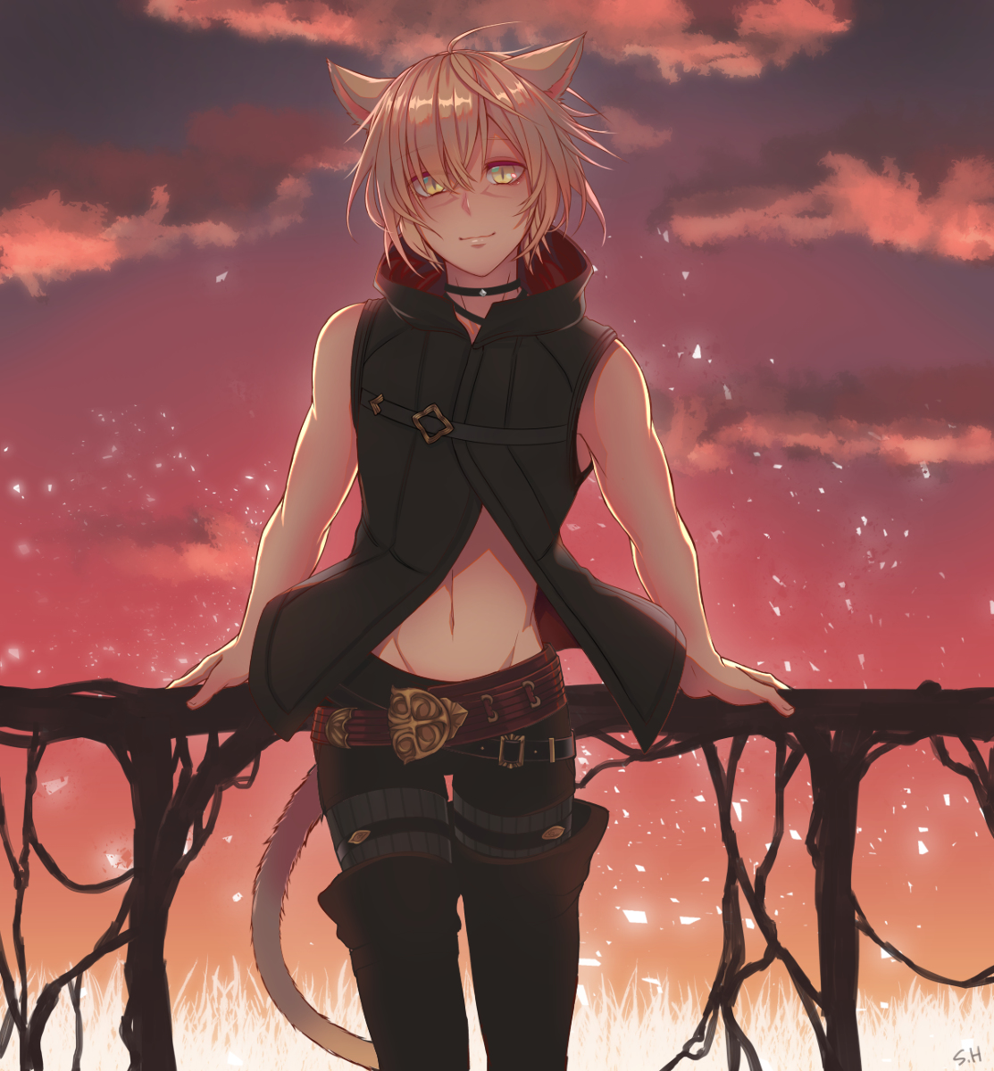 This is a pixiv picture whose title is 夕焼けオスッテ.