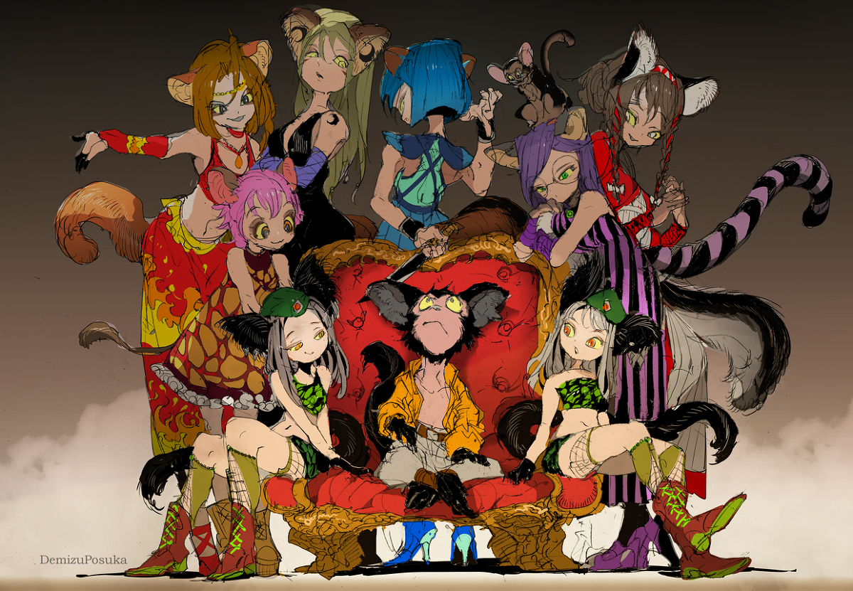 This is a pixiv picture whose title is 八人の殺し屋.