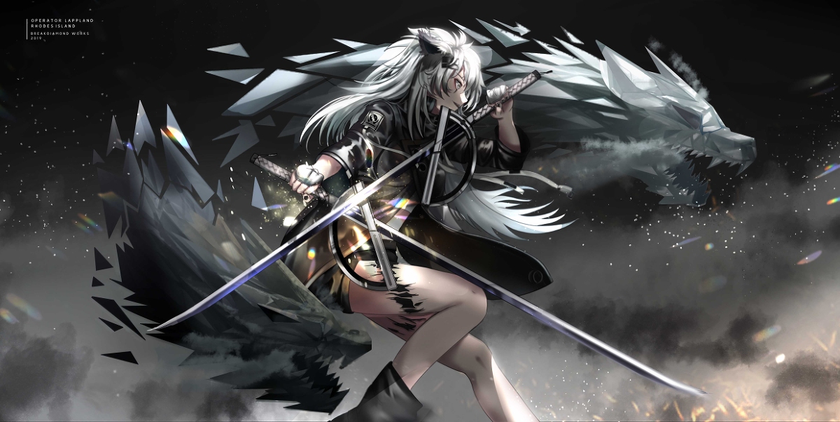 This is a pixiv picture whose title is Lappland.