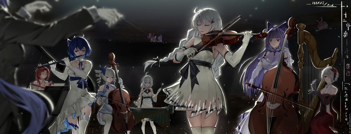 This is a pixiv picture whose title is 【崩坏3三周年】十二华奏 — 序曲 夜色.