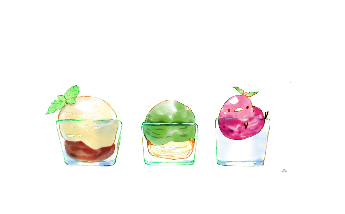 This is a pixiv picture whose title is ショットグラスアイス.