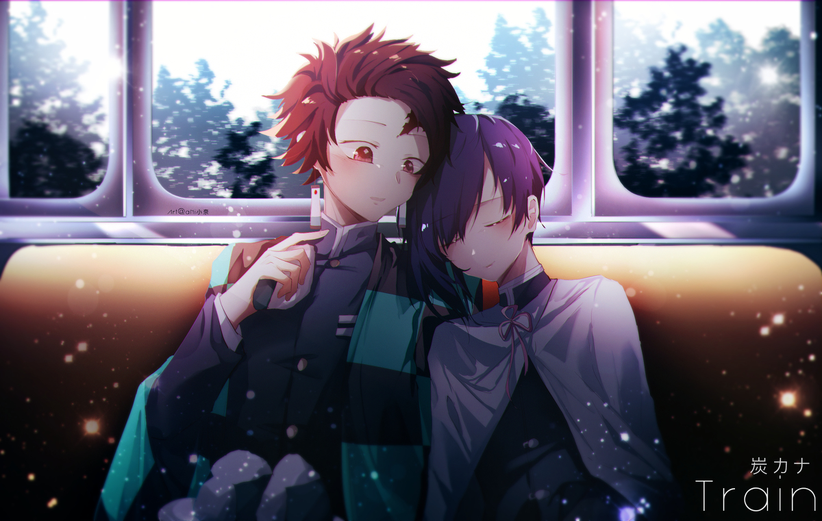 This is a pixiv picture whose title is 炭カナ train.