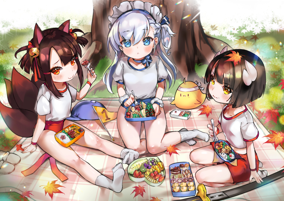 This is a pixiv picture whose title is 運動会とお弁当.