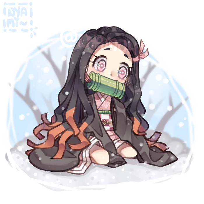 This is a pixiv picture whose title is Chibi Nezuko!.