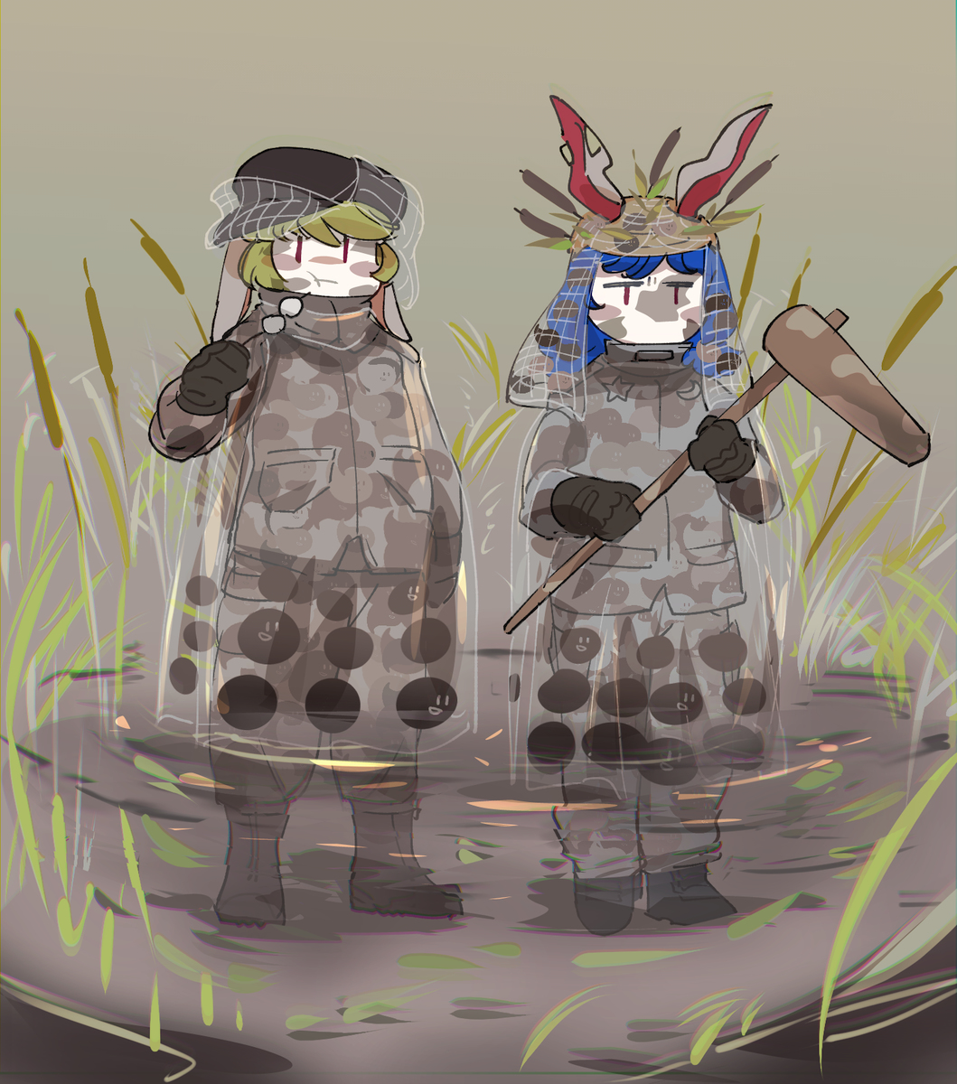 This is a pixiv picture whose title is あおりんごタピオカミルクティ－迷彩.