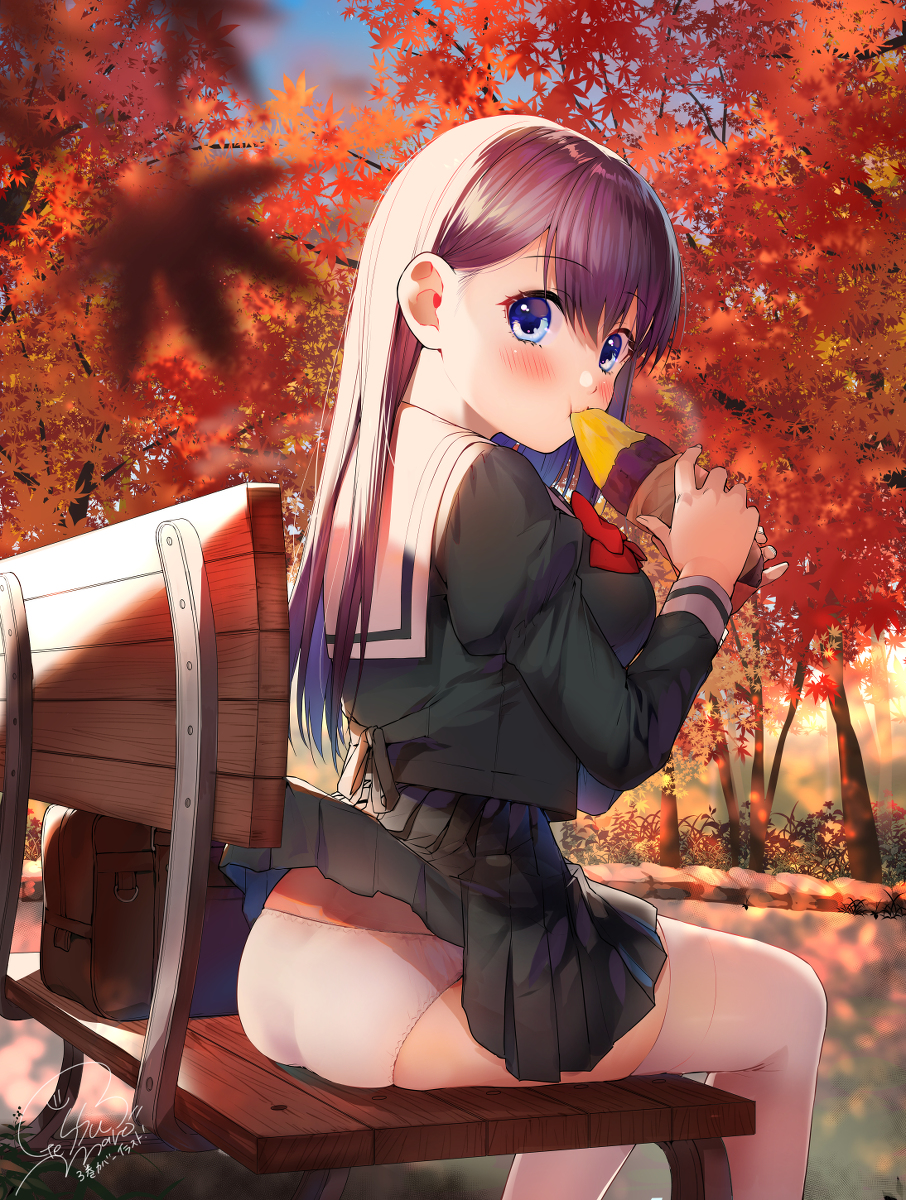 This is a pixiv picture whose title is 食欲の秋にはつきもの.