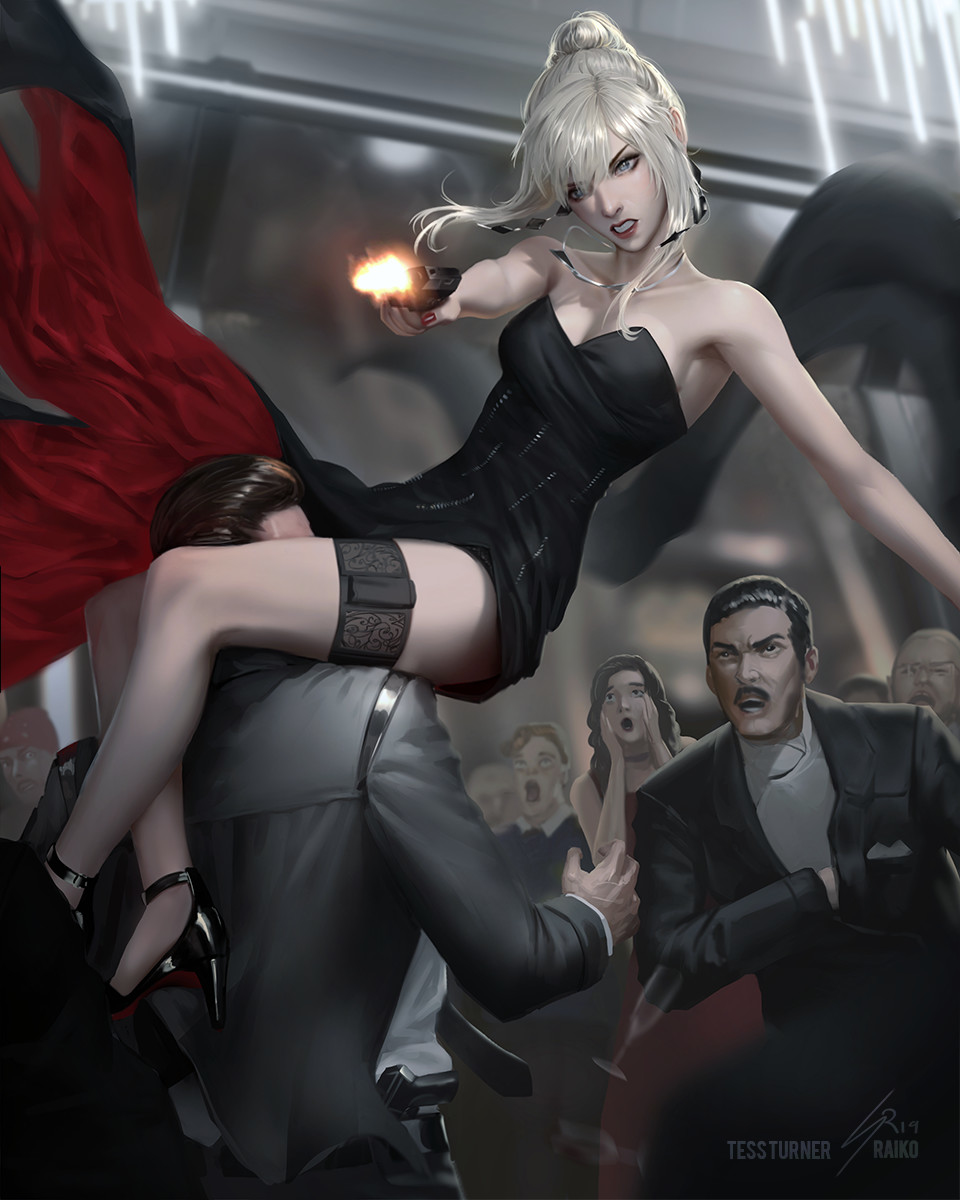 This is a pixiv picture whose title is OC Tess - That's how mafia works.