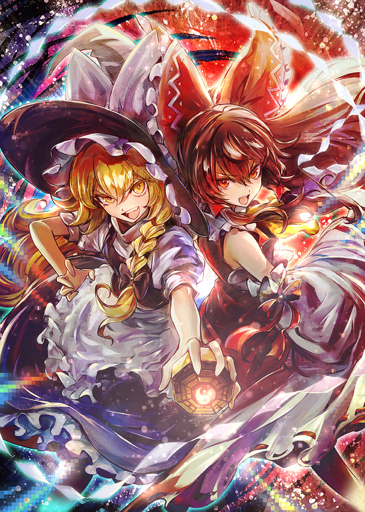 This is a pixiv picture whose title is 博麗電脳試遊会.