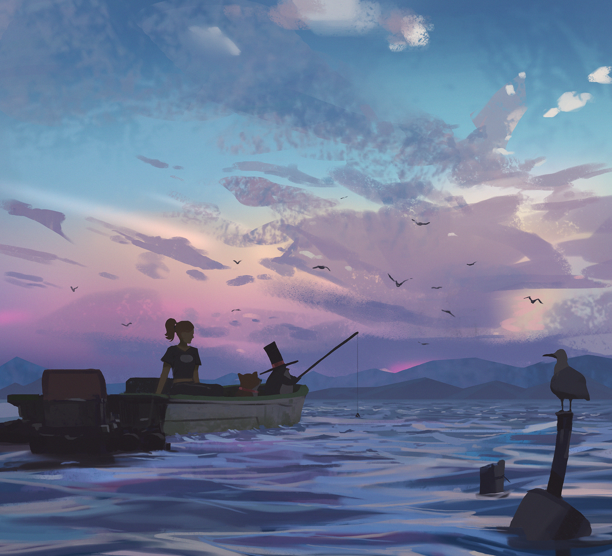 This is a pixiv picture whose title is Fishing trip.