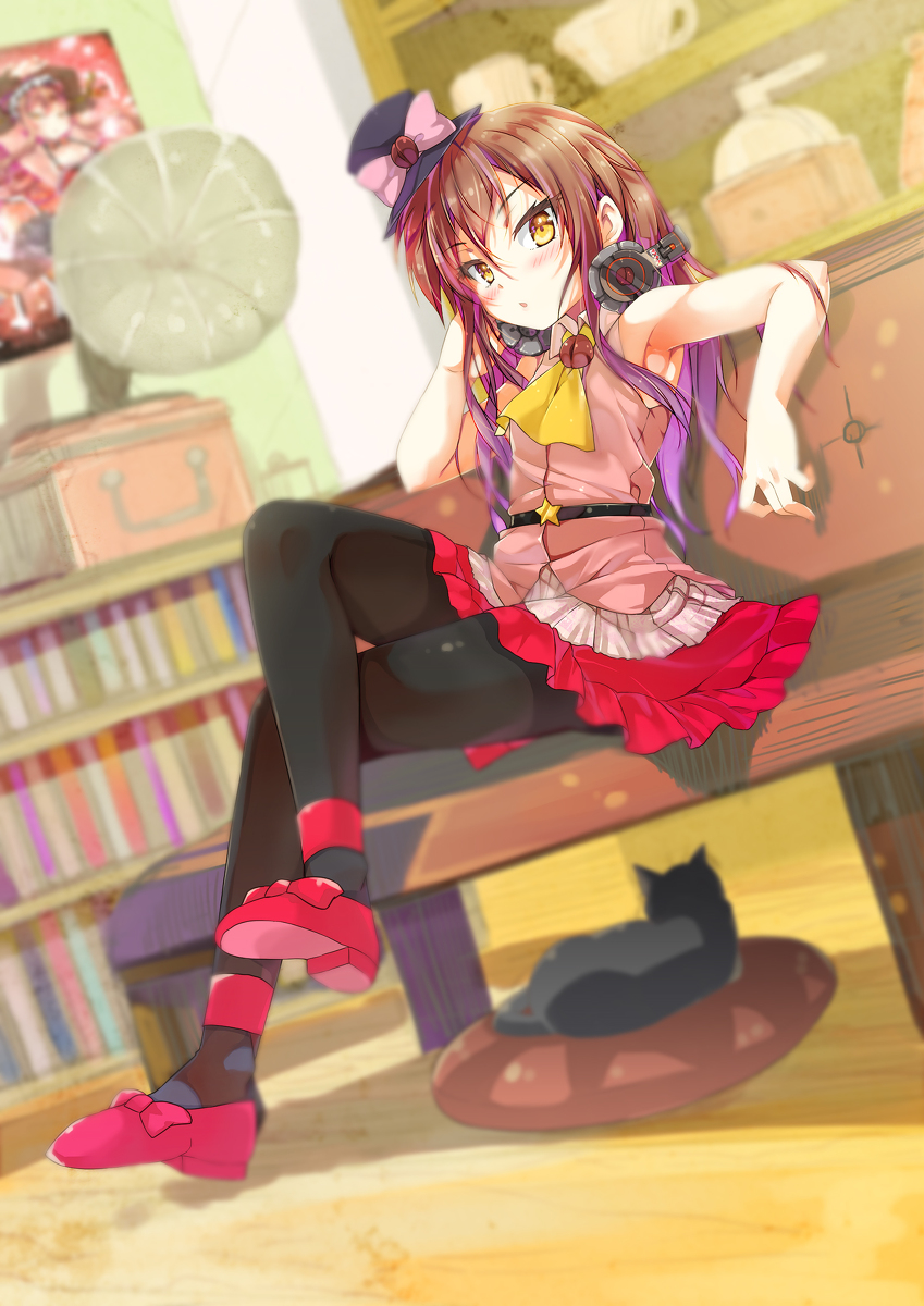 This is a pixiv picture whose title is 音楽カフェちゃん.