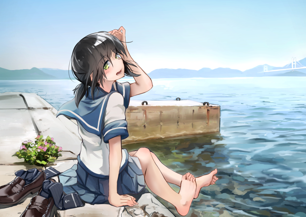 This is a pixiv picture whose title is 夏吹雪.