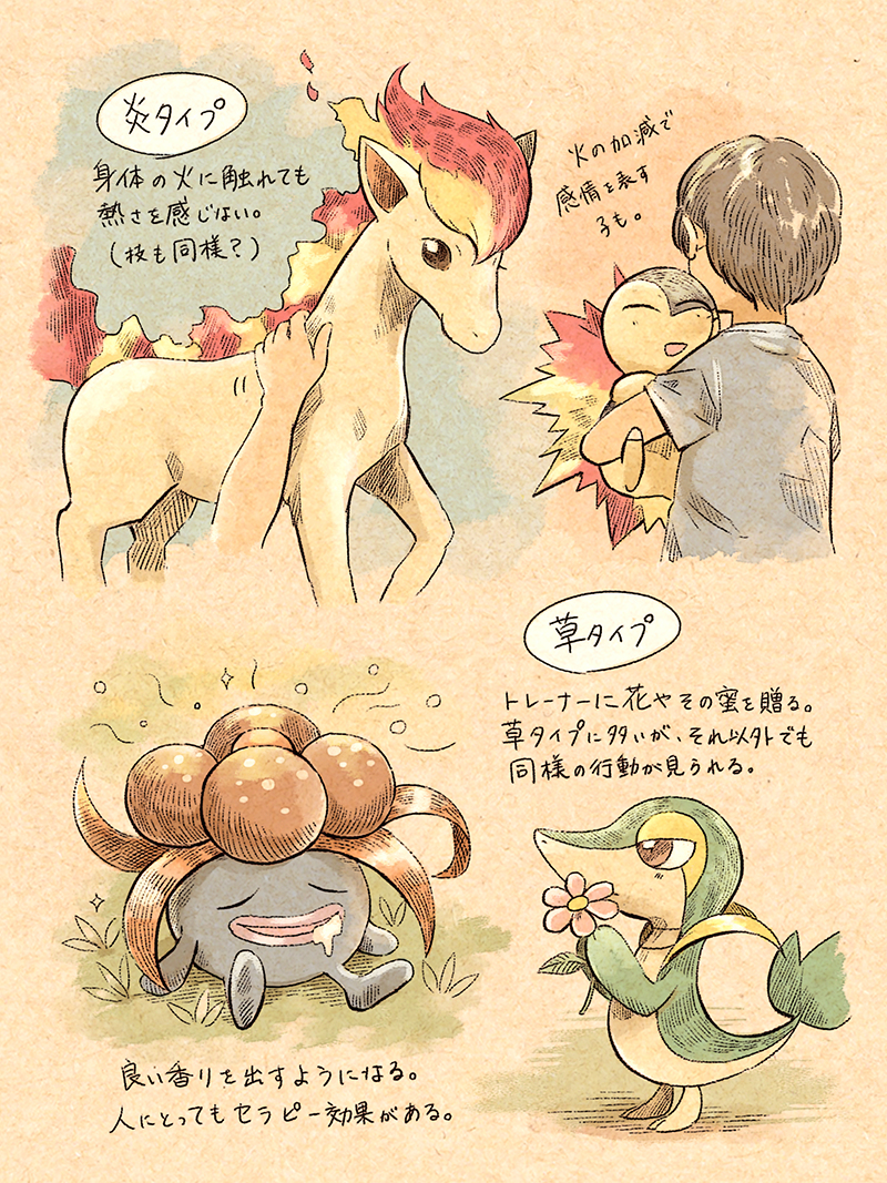 This is a pixiv picture whose title is ポケモンの愛情表現妄想メモ.