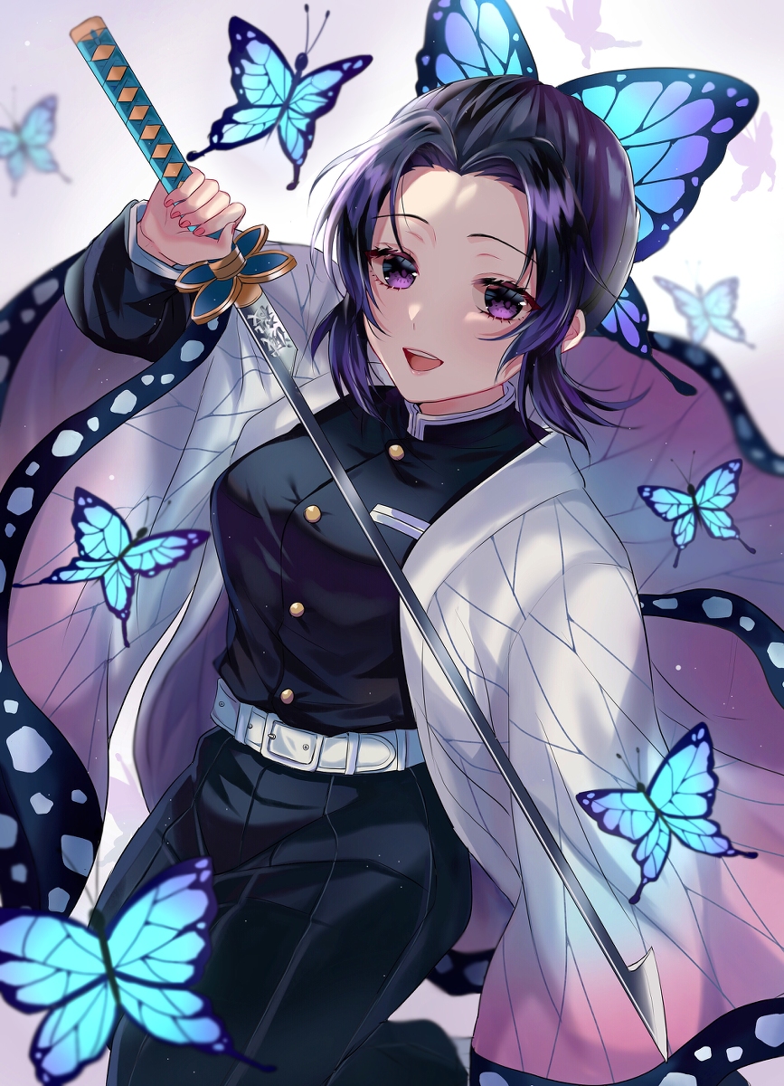 This is a pixiv picture whose title is 胡蝶しのぶ🦋.