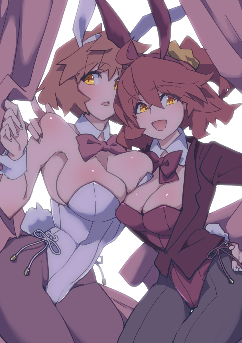 This is a pixiv picture whose title is ぐだ子ちゃんと女体化投影魔術.