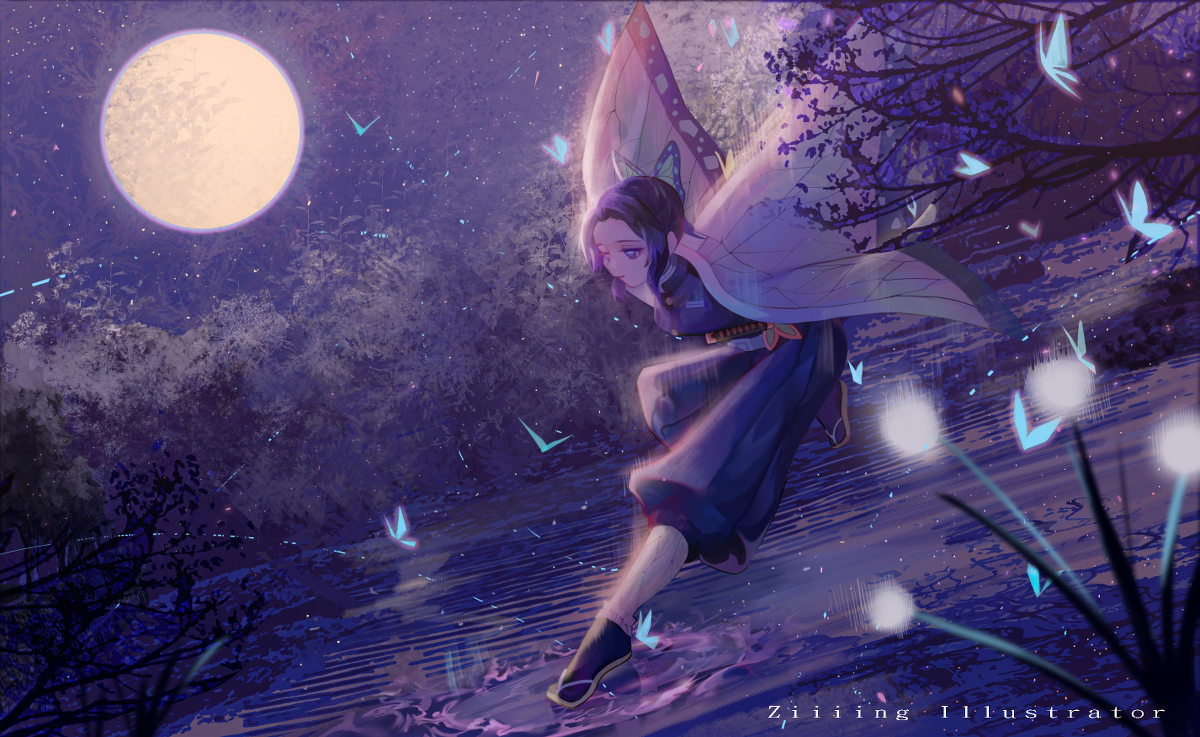 This is a pixiv picture whose title is 夜.