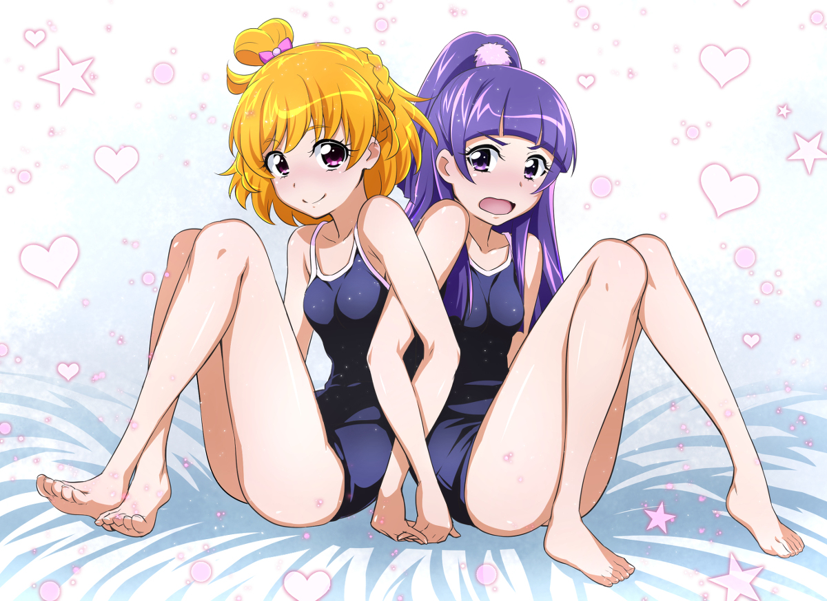 This is a pixiv picture whose title is スク水の、みらいリコ.
