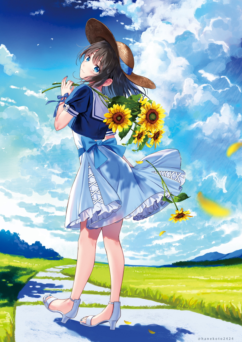 This is a pixiv picture whose title is 「来年の夏また会おうね」.