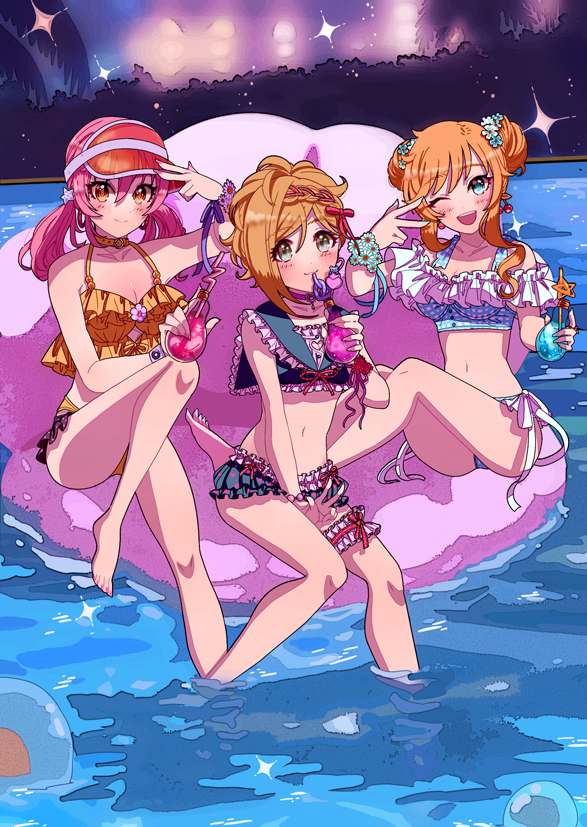 This is a pixiv picture whose title is Night★pool.