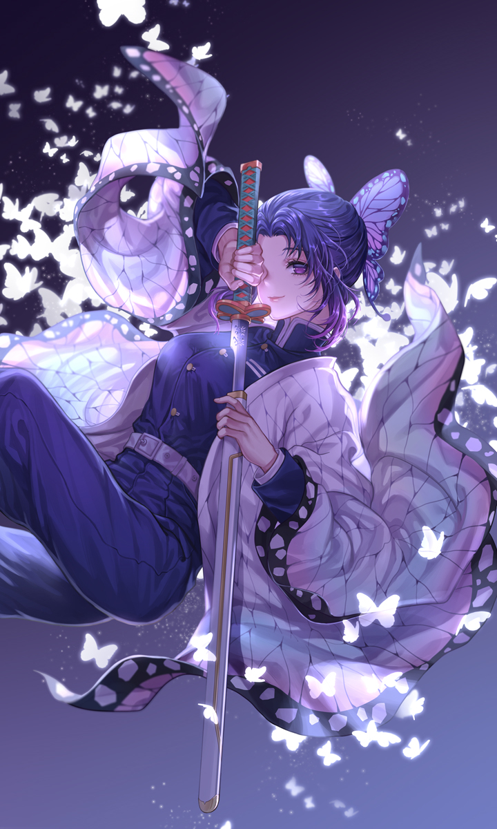 This is a pixiv picture whose title is 胡蝶しのぶ.