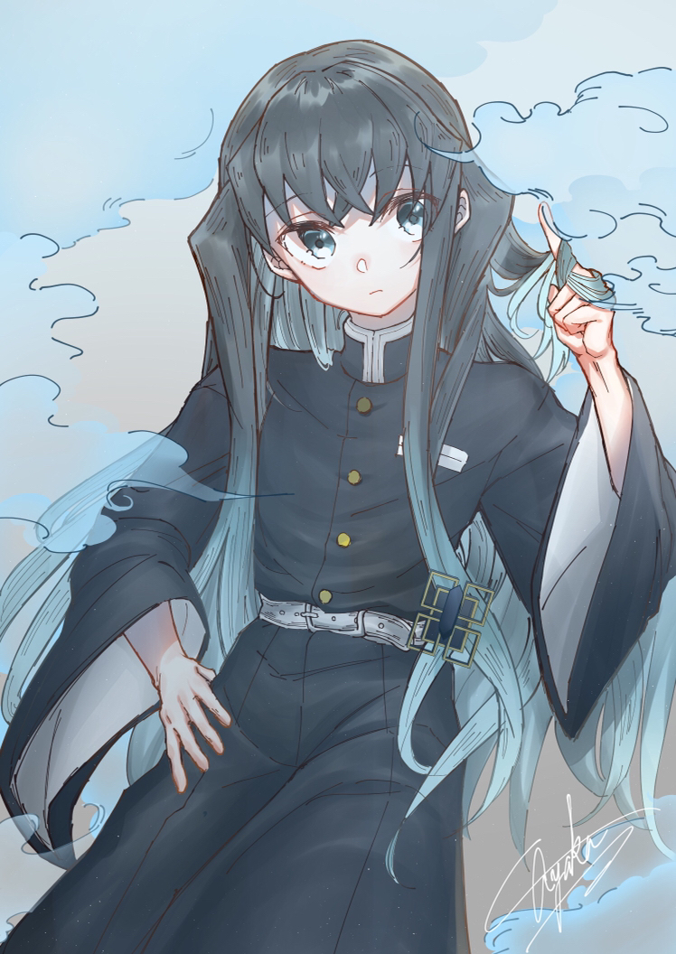 This is a pixiv picture whose title is 霞柱 時透無一郎.