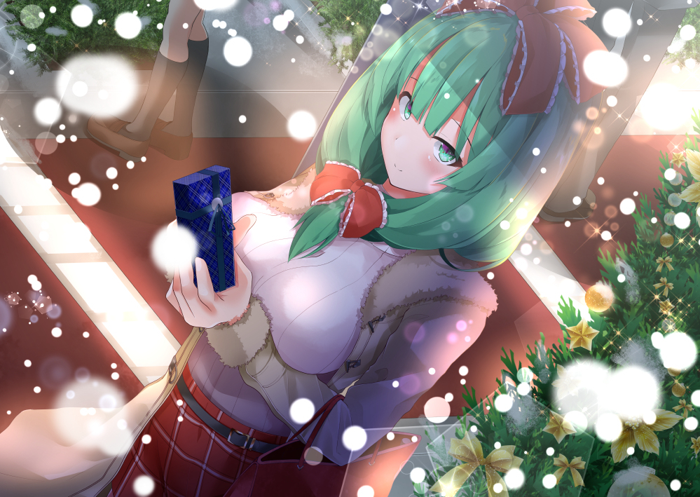 This is a pixiv picture whose title is 彼氏のためにオシャレしてクリスマスデートに臨む鍵山雛さん.