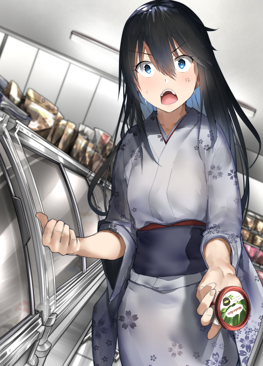 This is a pixiv picture whose title is ハーゲン◯ッツを買い占めろと要求してくる雪女.