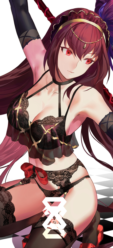 This is a pixiv picture whose title is スカサハ FGO process.