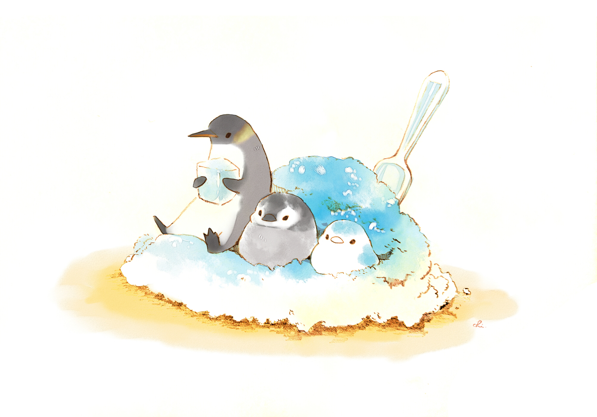 This is a pixiv picture whose title is ペンギンかき氷.