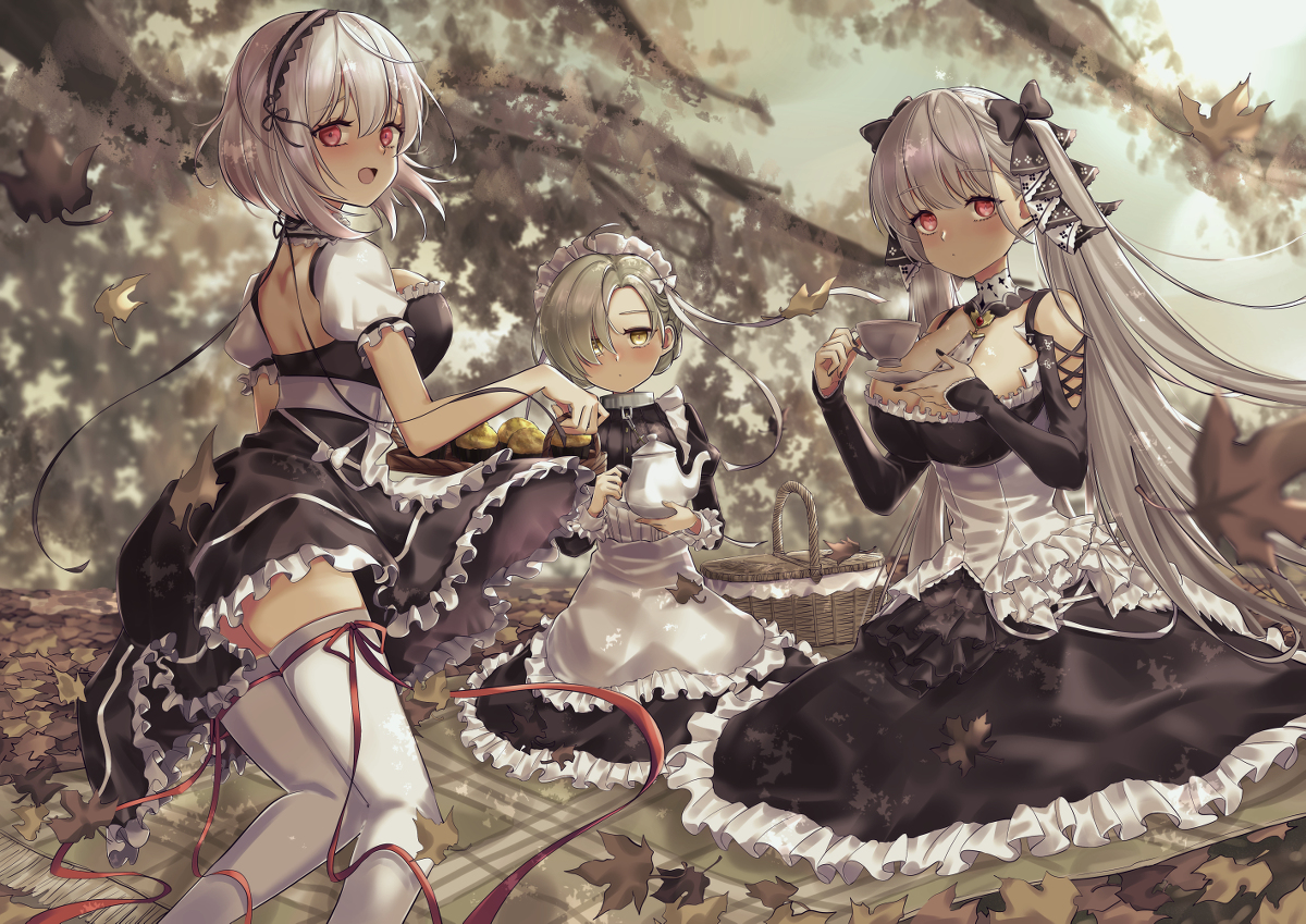 This is a pixiv picture whose title is 森のお茶会.