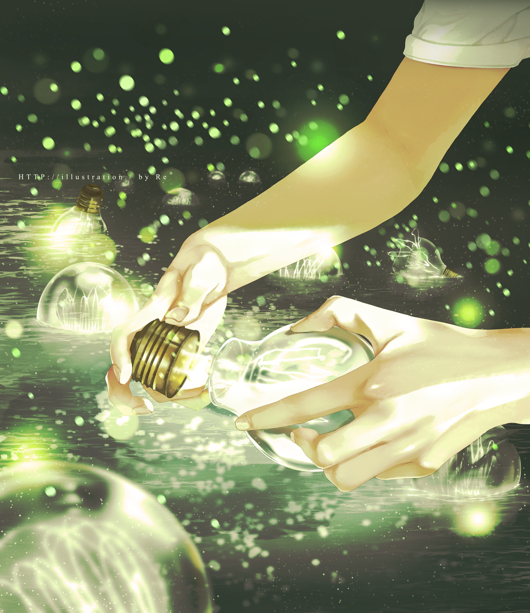 This is a pixiv picture whose title is 光虫採集.