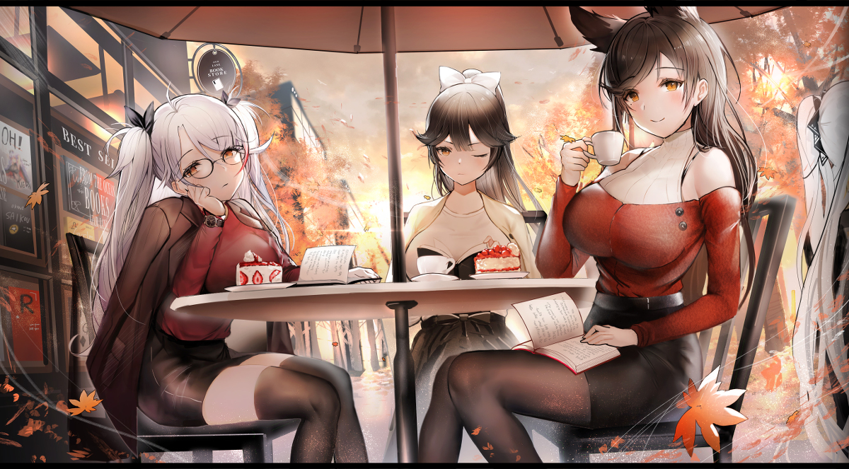 This is a pixiv picture whose title is 読書の季節.