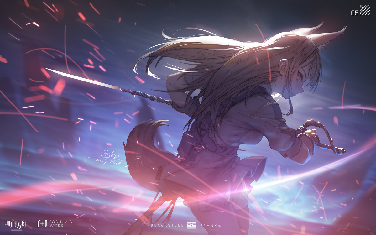 This is a pixiv picture whose title is Arknights/Franka：Thermite Sword.
